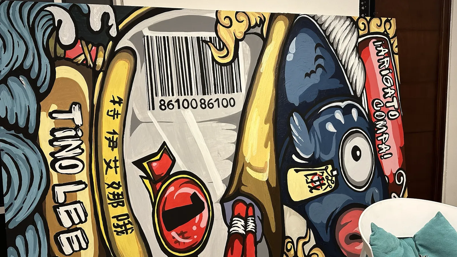 Cuadro de gran formato pintado a mano por Design Co en Villahermosa
