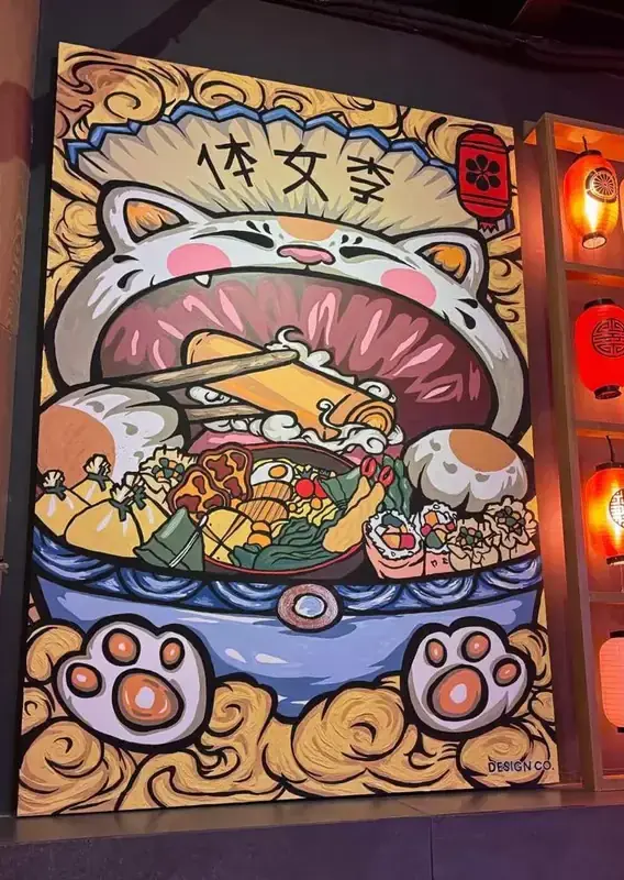 Cuadro gigante de estética japonesa para Tino Lee